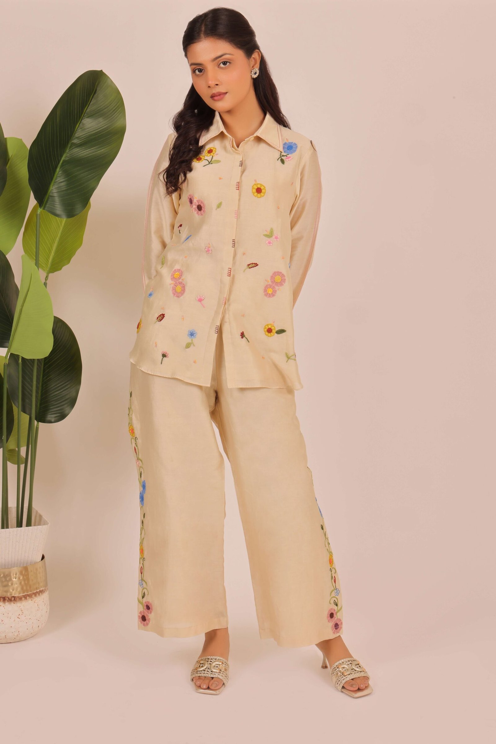 Golden Meadow Embroidered Co-ord Set - Image 2