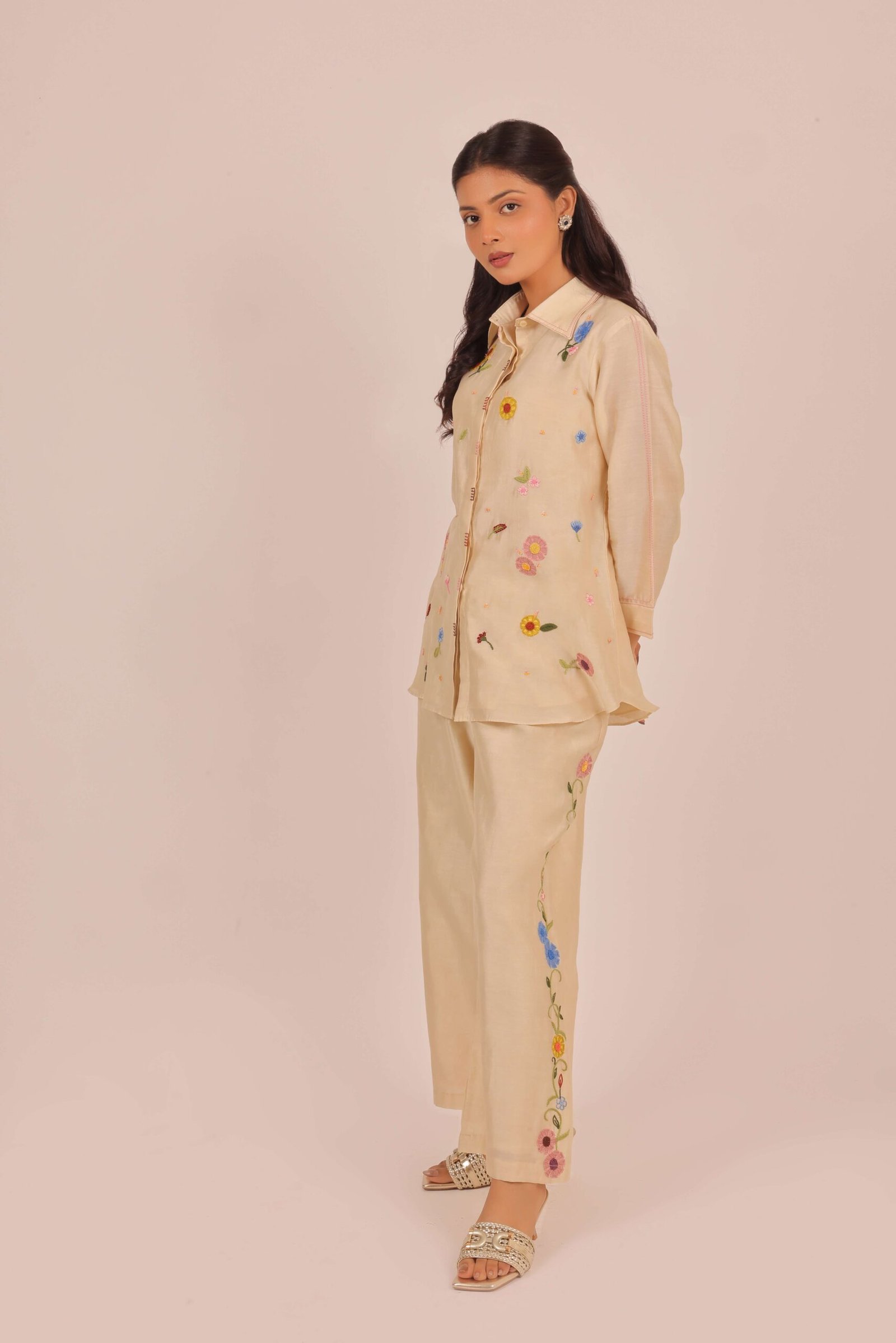 Golden Meadow Embroidered Co-ord Set - Image 3