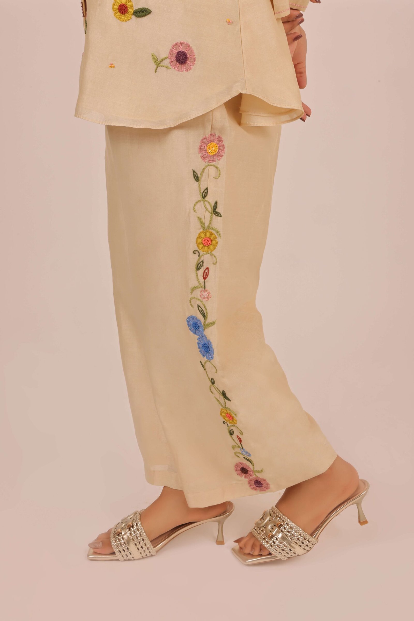 Golden Meadow Embroidered Co-ord Set - Image 4