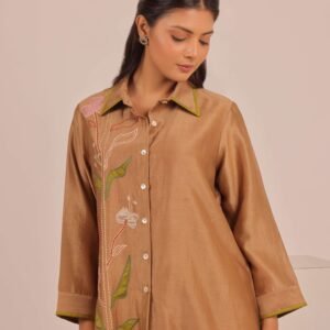 Cocoa Bloom Embroidered Shirt